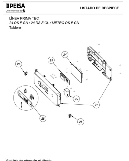 PEISA CALDERA PRIMA TEC 24 DOBLE SERVICIO TIRO FORZADO METRO 10001875 ***SIN VENTILACION***