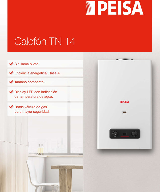 PEISA CALEFON A GAS TN 14L TIRO NATURAL 10001979 10002642