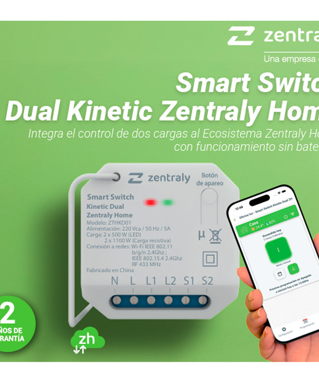 PEISA SMART SWITCH DUAL KINETIC ZENTRALY HOME 10002005