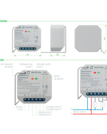 PEISA SMART SWITCH DUAL KINETIC ZENTRALY HOME 10002005