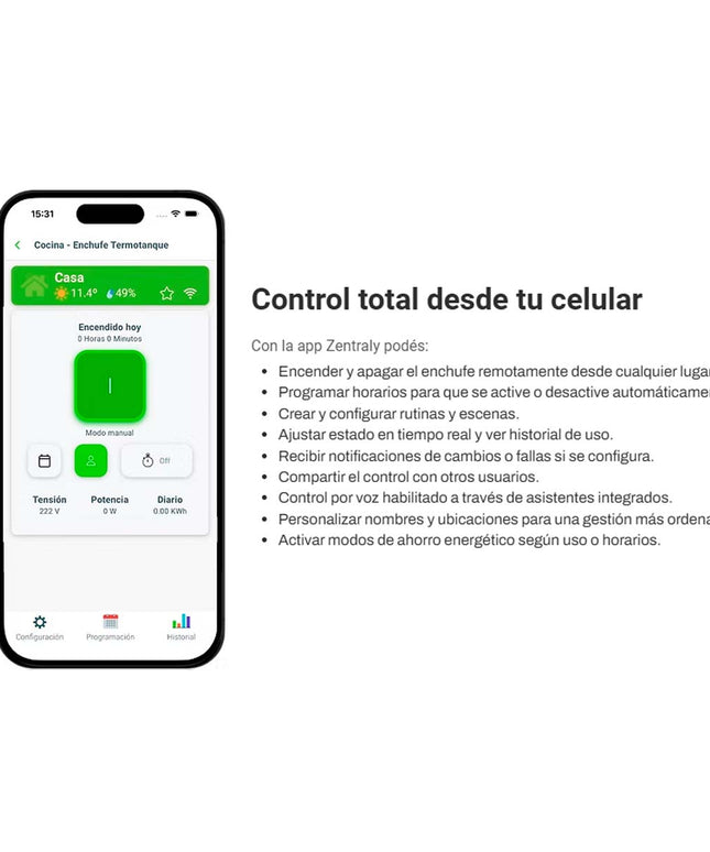 PEISA TERMOTANQUE ELECTRICO TEA 50 L CON ENCHUFE WIFI ZENTRALY 10002750
