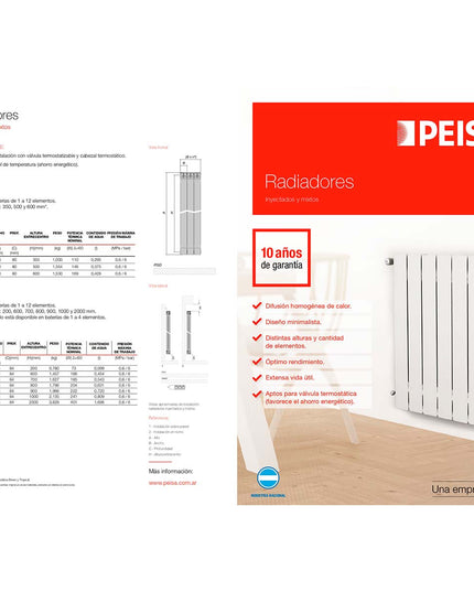PEISA RADIADOR BROEN 350 NEGRO 10 ELEMENTOS 10001748