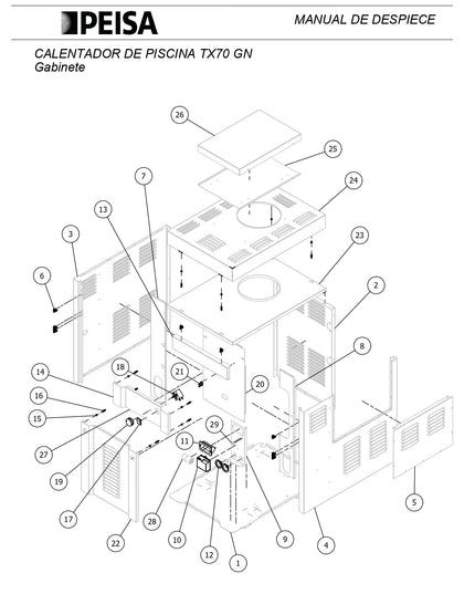 PEISA CALENTADOR DE PISCINAS TX70 GN 10000098