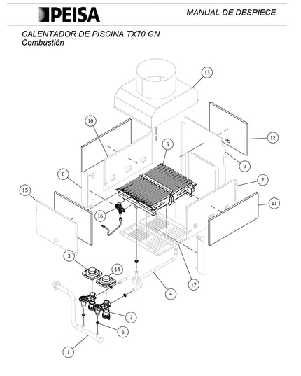 PEISA CALENTADOR DE PISCINAS TX70 GN 10000098
