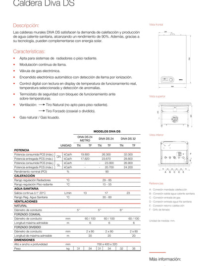 PEISA CALDERA DIVA 24 DS N METRO GN 10000041