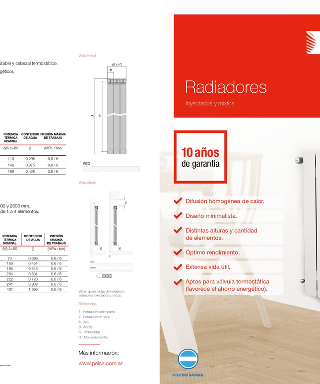 PEISA RADIADOR GAMMA 500 BL X 2 ELEM. 10001860