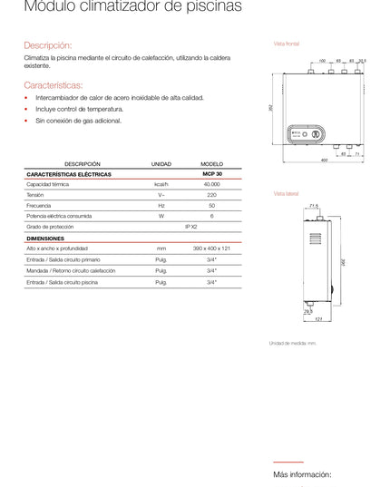 PEISA MODULO CLIMATIZADOR DE PISCINA MCP 30 10001589