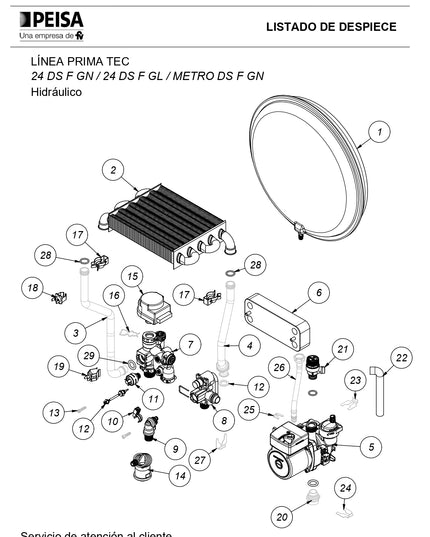 PEISA CALDERA PRIMA TEC 24 DOBLE SERVICIO TIRO FORZADO 10001683  ***SIN VENTILACION***