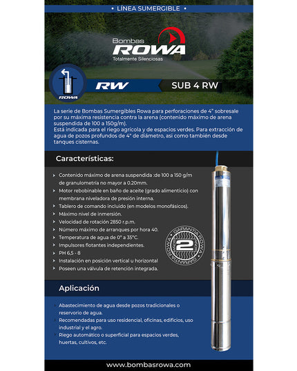 ROWA BOMBA SUMERGIBLE SUB 4RW 4/12G-M 0023-0113