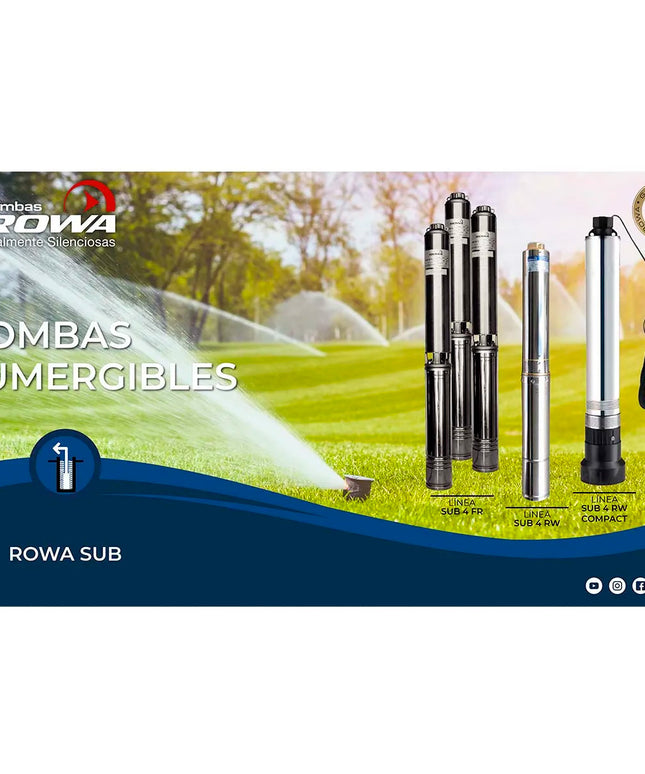 ROWA BOMBA SUMERGIBLE SUB 4RW 16/20G-T 7.5HP 380V 0023-0123