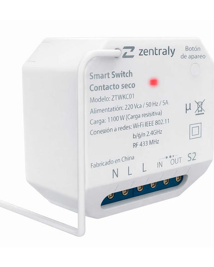 ZENTRALY SMART SWITCH CONTACTO SECO KINETIC WIFI ZTWKC01 10001960