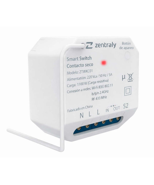 ZENTRALY SMART SWITCH CONTACTO SECO KINETIC WIFI ZTWKC01 10001960