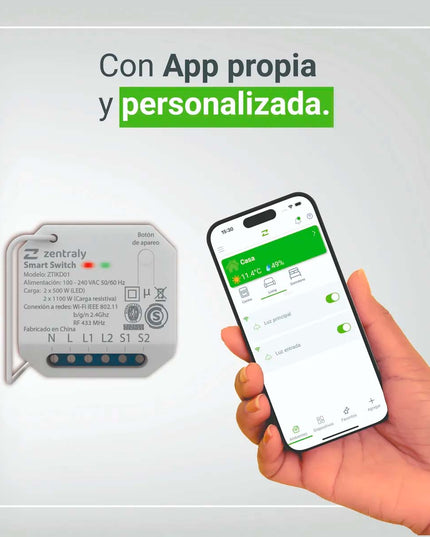 ZENTRALY SMART SWITCH DUAL KINETIC WI-FI ZTIKD01 10001893