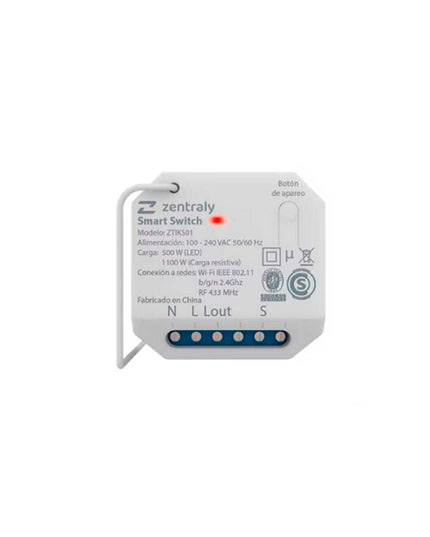 ZENTRALY SMART SWITCH SIMPLE KINETIC WI-FI ZTIKS01 10001901