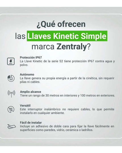ZENTRALY LLAVE SIMPLE KINETIC ZTLKSE01 10001894