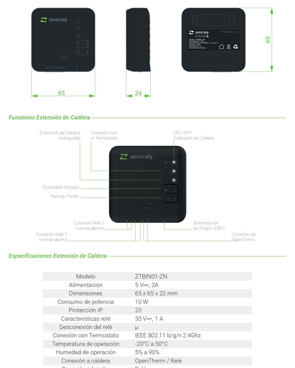 ZENTRALY TERMOSTATO INALAMBRICO WI-FI ZTTIN01-ZN 10001880